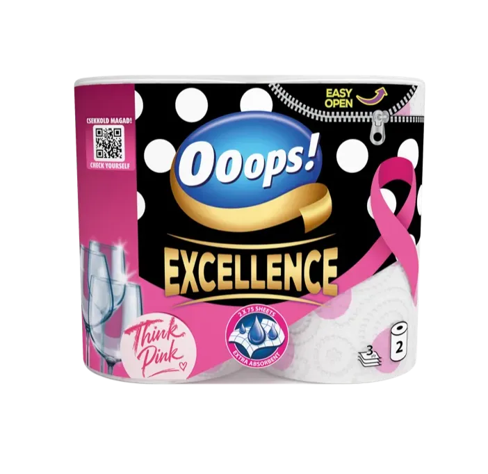 Ooops! Excellence Think Pink! kiadású papírtörlő kétrolnis csomagja