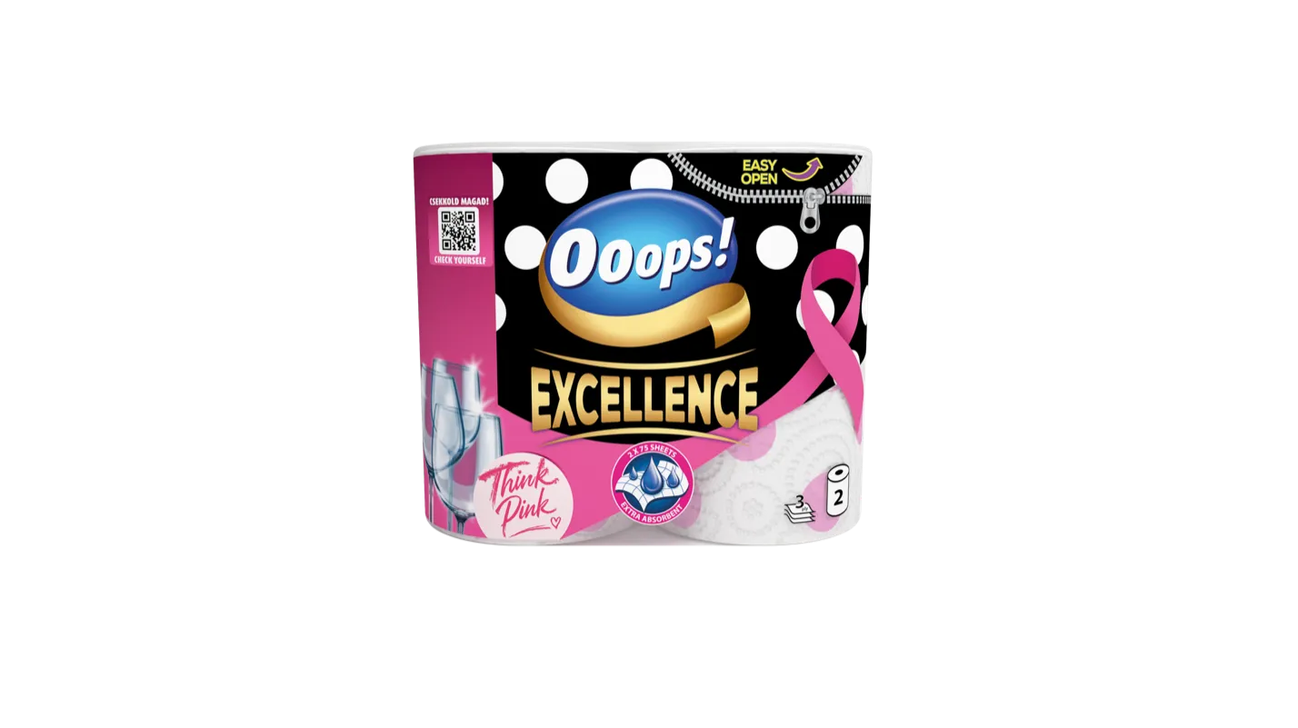 Ooops! Excellence Think Pink! kiadású papírtörlő kétrolnis csomagja
